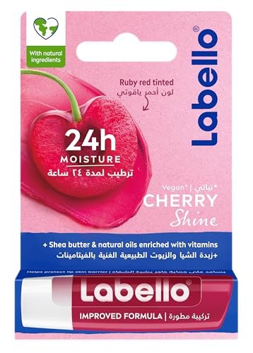 Labello Cherry & Fruity Lip Balm – Moisturizing Lip Care with Delicious Cherry Flavor - görsel 1