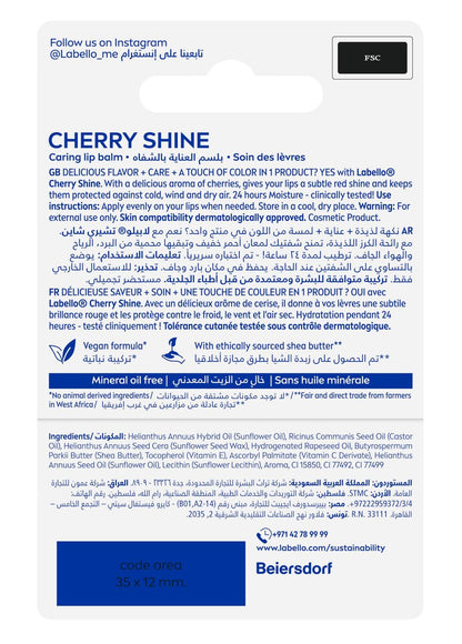 Labello Cherry & Fruity Lip Balm – Moisturizing Lip Care with Delicious Cherry Flavor