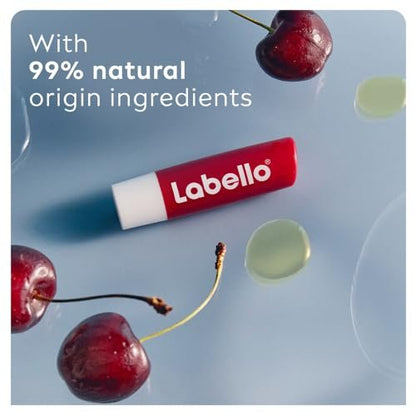 Labello Cherry & Fruity Lip Balm – Moisturizing Lip Care with Delicious Cherry Flavor