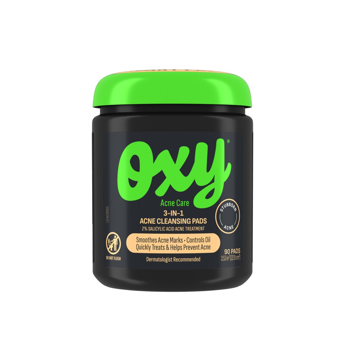 Oxy 3-IN-1 Acne Facial Cleansing Pads, Maximum Strength 2% Salicylic Acid Stubborn Acne Treatment, Controls Oil, Unclogs Pores, Smooths & Brightens Skin, Dermatologist Recommended, 90 Pads - görsel 1