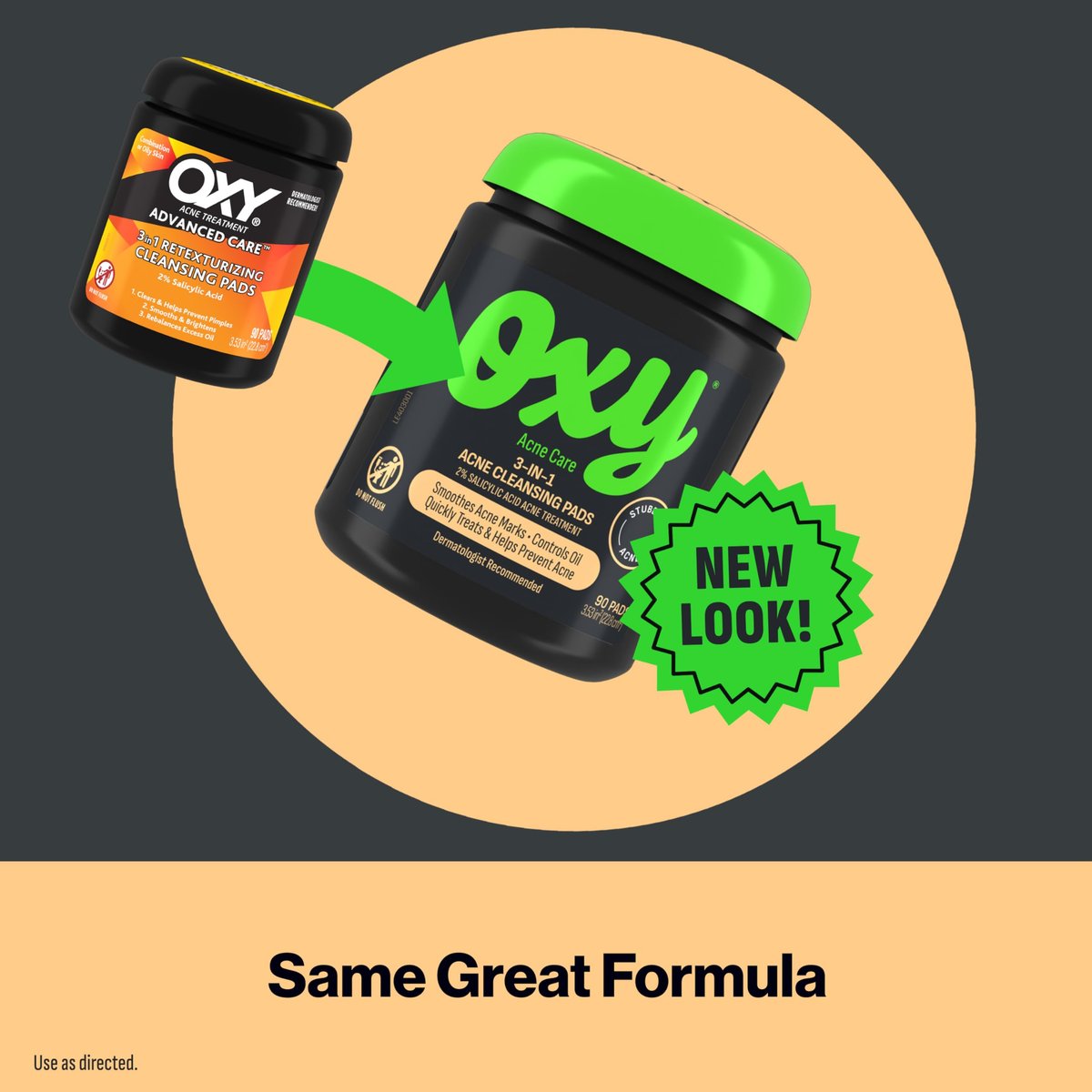 Oxy 3-IN-1 Acne Facial Cleansing Pads, Maximum Strength 2% Salicylic Acid Stubborn Acne Treatment, Controls Oil, Unclogs Pores, Smooths & Brightens Skin, Dermatologist Recommended, 90 Pads - görsel 11