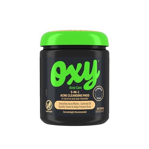 Oxy 3-IN-1 Acne Facial Cleansing Pads, Maximum Strength 2% Salicylic Acid Stubborn Acne Treatment, Controls Oil, Unclogs Pores, Smooths & Brightens Skin, Dermatologist Recommended, 90 Pads - görsel 2
