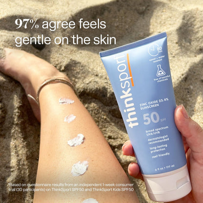Thinksport SPF 50+ Mineral Sunscreen – Natural, Water-Resistant Sunblock for Active Lifestyles, Vegan & Reef Friendly, 6 oz Avelisse