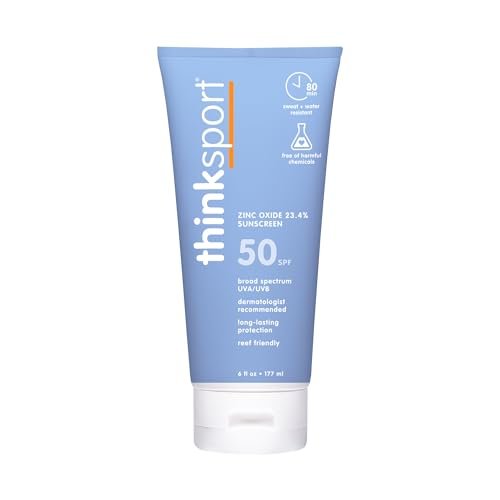 Thinksport SPF 50+ Mineral Sunscreen – Natural, Water-Resistant Sunblock for Active Lifestyles, Vegan & Reef Friendly, 6 oz Avelisse