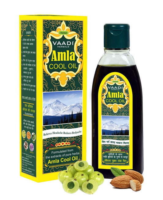 Vaadi Herbals Amla and Brahmi Blend Hair Oil – Therapeutic Grade for Hair Growth and Cooling, 6.76 oz
