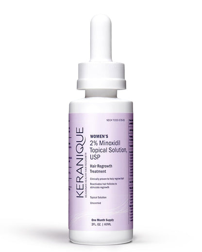 Keranique Hair Regrowth Treatment Dropper – 2% Minoxidil for Women, 2 Fl Oz 30-Day Supply – Revitalize Hair Follicles for Thicker-Looking Hair Avelisse