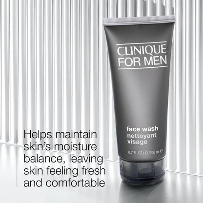 Clinique For Men Face Wash for Normal to Dry Skin – Mild Facial Cleanser with Aloe Vera + Sucrose, 6.7 Fl Oz Avelisse