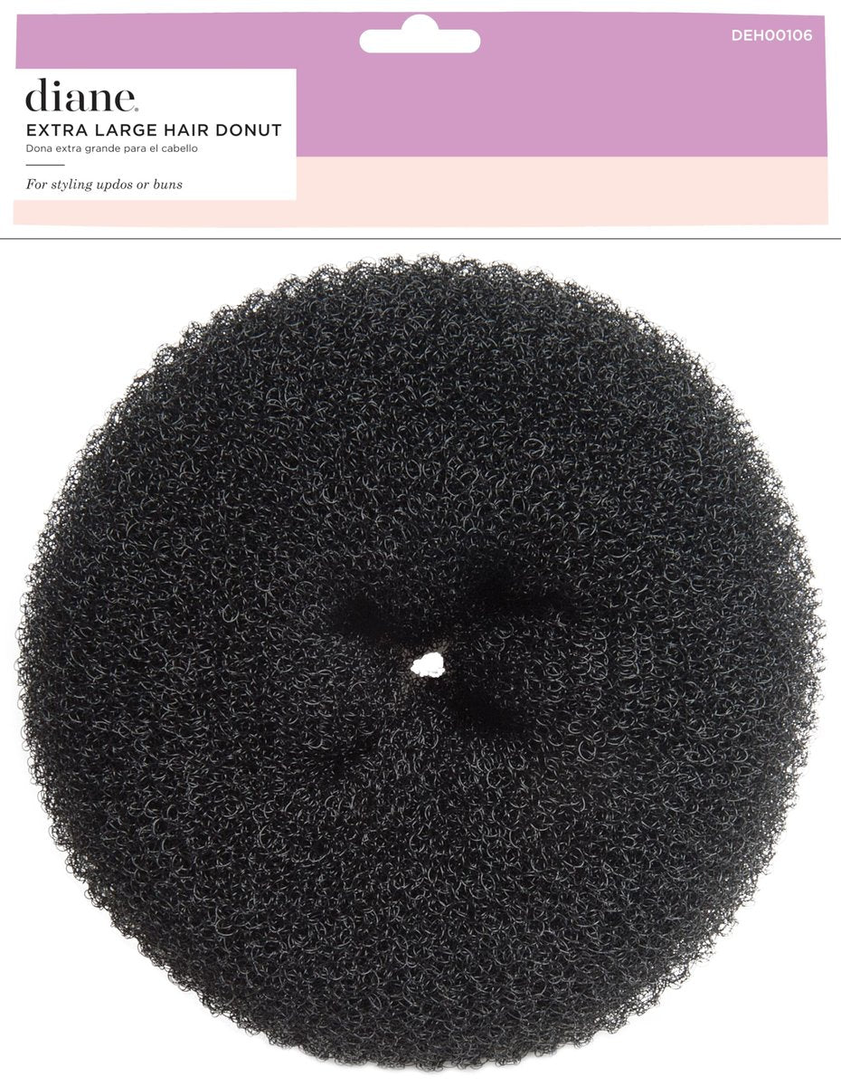 Diane Jumbo Hair Donut for Updos and Sock Bun Hairstyles, 5.5 Inches, Black - görsel 1
