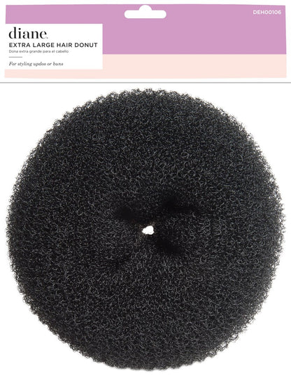 Diane Jumbo Hair Donut for Updos and Sock Bun Hairstyles, 5.5 Inches, Black