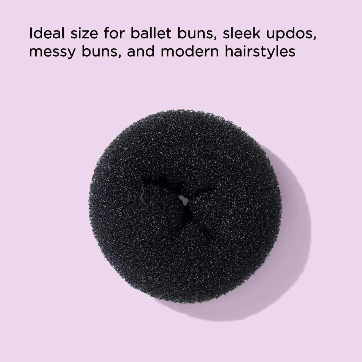 Diane Jumbo Hair Donut for Updos and Sock Bun Hairstyles, 5.5 Inches, Black - görsel 9