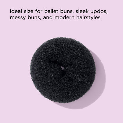 Diane Jumbo Hair Donut for Updos and Sock Bun Hairstyles, 5.5 Inches, Black