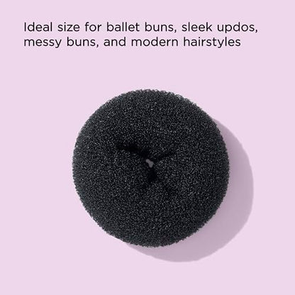 Diane Jumbo Hair Donut for Updos and Sock Bun Hairstyles, 5.5 Inches, Black