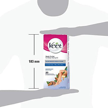 Veet Full Body Waxing Kit for Sensitive Skin – 20 Wax Strips