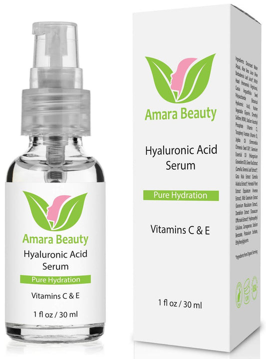 Hyaluronic Acid Serum with Vitamin C & E – Hydrating & Brightening Face Serum, 1 fl. oz. Avelisse