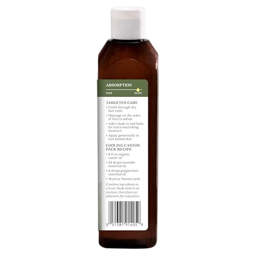 Aura Cacia Organic Castor Oil – 16 fl oz for Skin Care, Hair Care & Massage - görsel 7