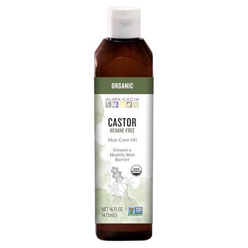 Aura Cacia Organic Castor Oil – 16 fl oz for Skin Care, Hair Care & Massage - görsel 2