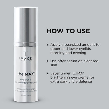 IMAGE Skincare the MAX Eye Crème – Under Eye Cream for Fine Lines, Puffiness & Brighter Eyes | 0.5 oz Avelisse