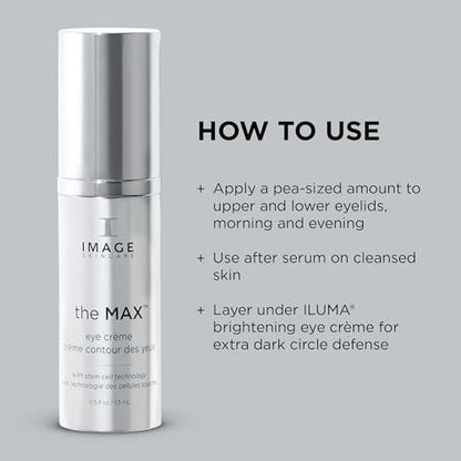 IMAGE Skincare the MAX Eye Crème – Under Eye Cream for Fine Lines, Puffiness & Brighter Eyes | 0.5 oz Avelisse