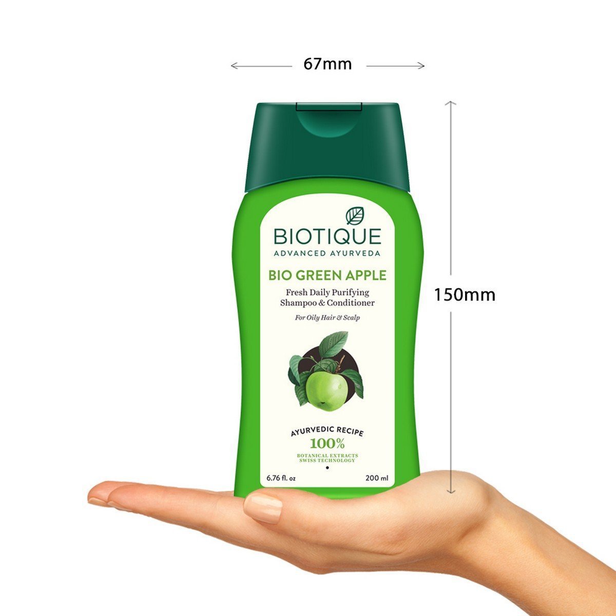 Biotique Bio Green Apple Fresh Daily Purifying Shampoo & Conditioner - 200 ml - görsel 3