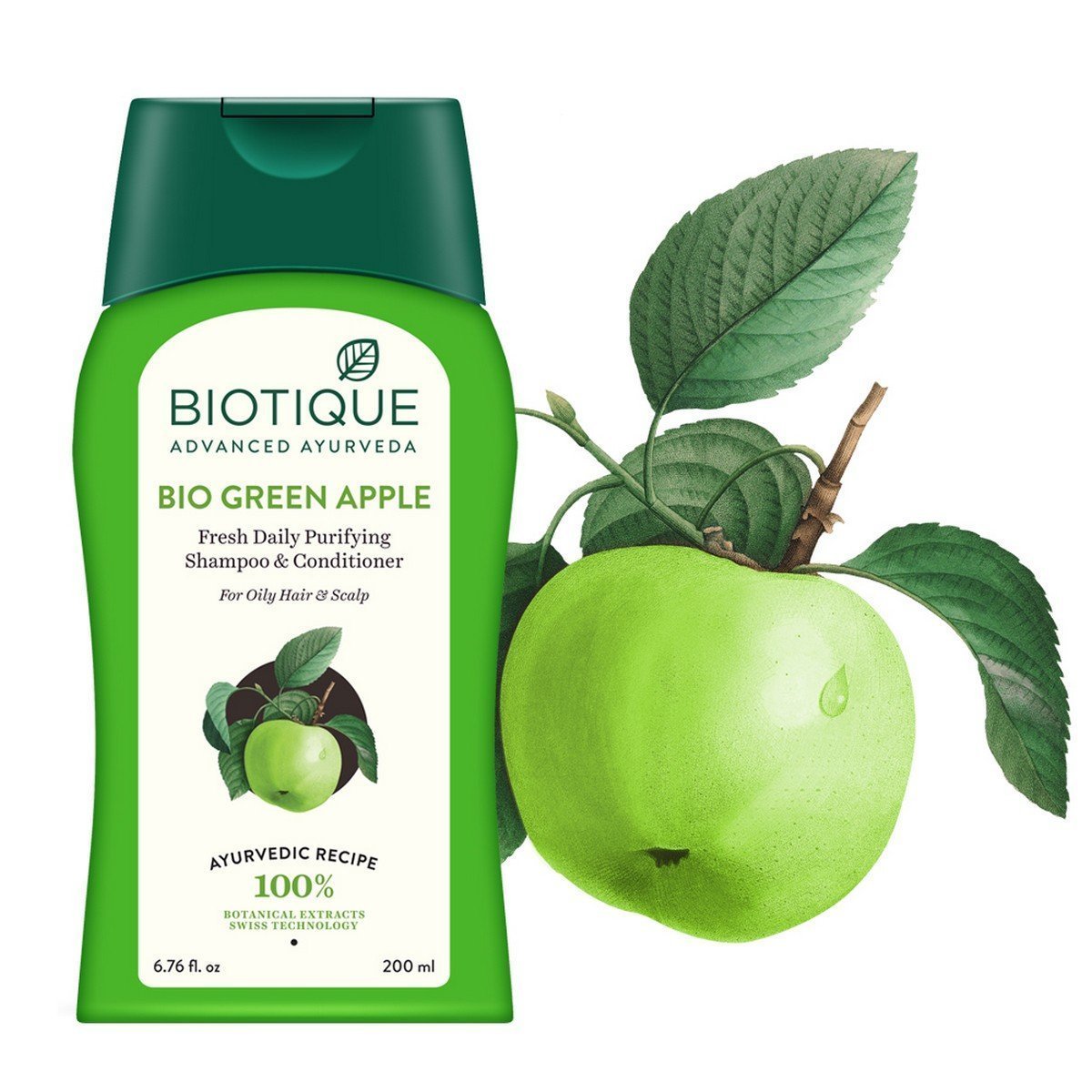 Biotique Bio Green Apple Fresh Daily Purifying Shampoo & Conditioner - 200 ml - görsel 5