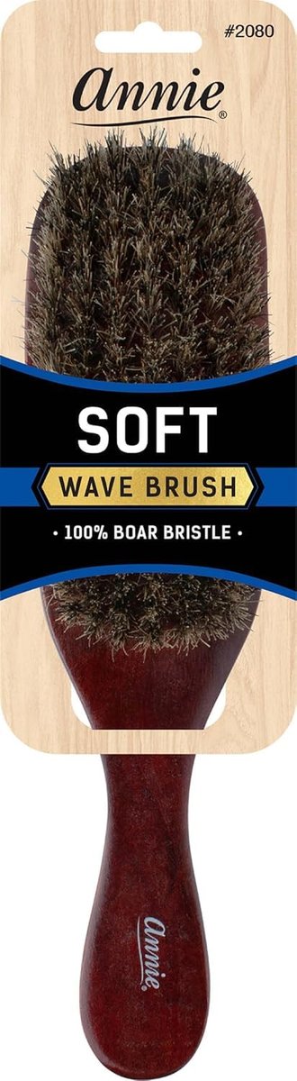 ANNIE Wave Soft Brush (Model 2080) – Natural Wood & Boar Bristle Hair Brush for Detangling All Hair Types - görsel 1