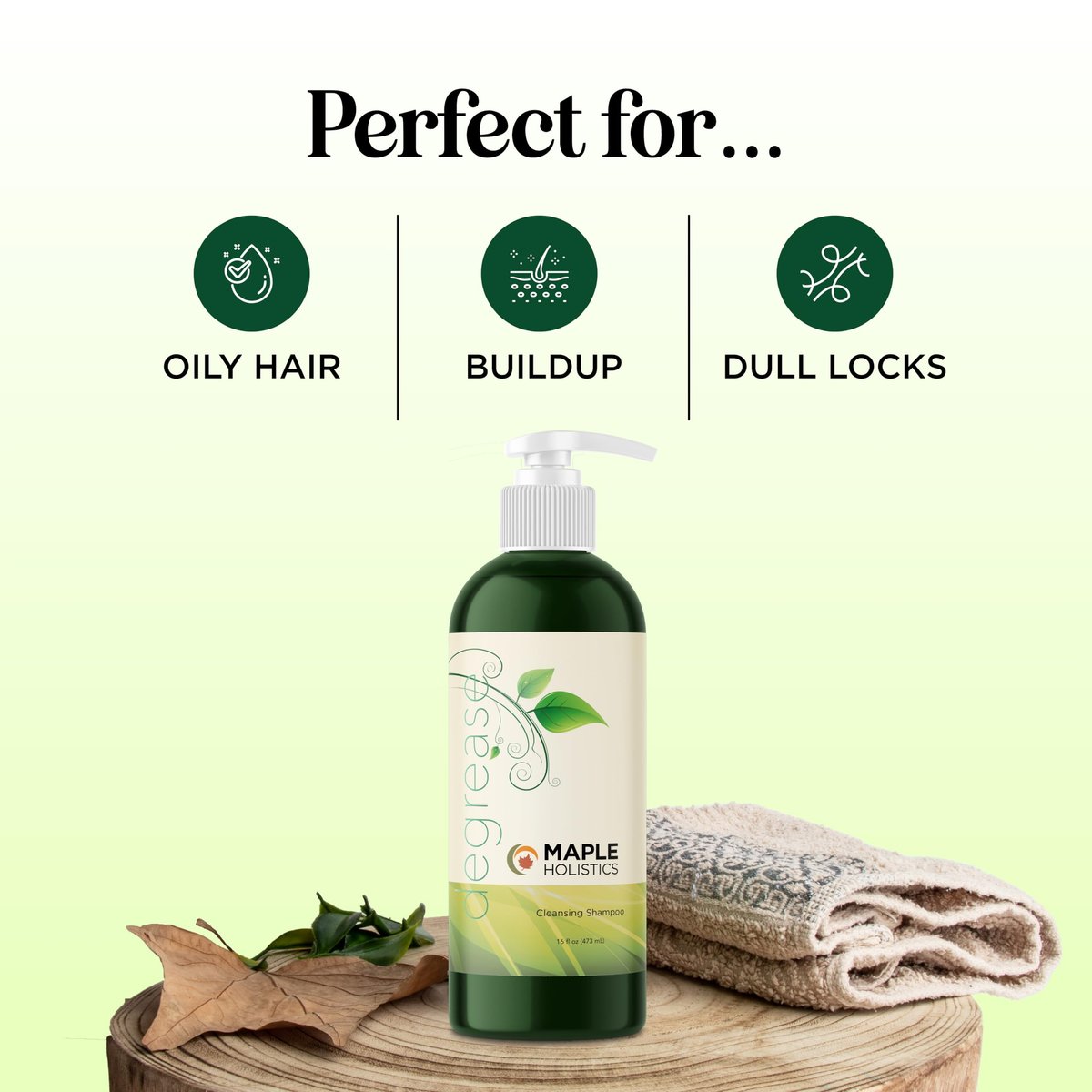 Oily Hair Shampoo for Greasy Hair - Clarifying Shampoo with Purifying Essential Oils - Deep Cleansing for Oily Scalp & Dry Scalp - Maple Holistics (16 Fl Oz) Avelisse