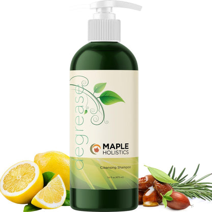 Oily Hair Shampoo for Greasy Hair - Clarifying Shampoo with Purifying Essential Oils - Deep Cleansing for Oily Scalp & Dry Scalp - Maple Holistics (16 Fl Oz) Avelisse