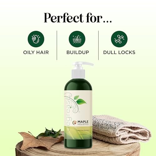 Oily Hair Shampoo for Greasy Hair - Clarifying Shampoo with Purifying Essential Oils - Deep Cleansing for Oily Scalp & Dry Scalp - Maple Holistics (16 Fl Oz) Avelisse