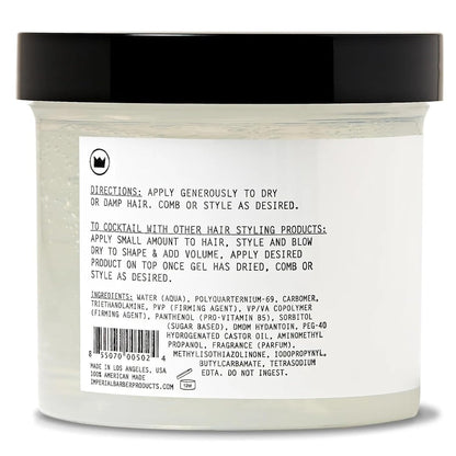 Imperial Barber Grade Gel Pomade - All Day Strong Hold, No Flaking, Water Based - Natural Men's Hair Styling Product 12 oz Avelisse