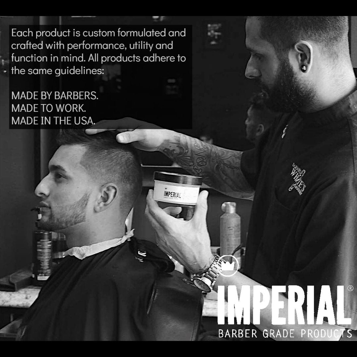 Imperial Barber Grade Gel Pomade - All Day Strong Hold, No Flaking, Water Based - Natural Men's Hair Styling Product 12 oz Avelisse