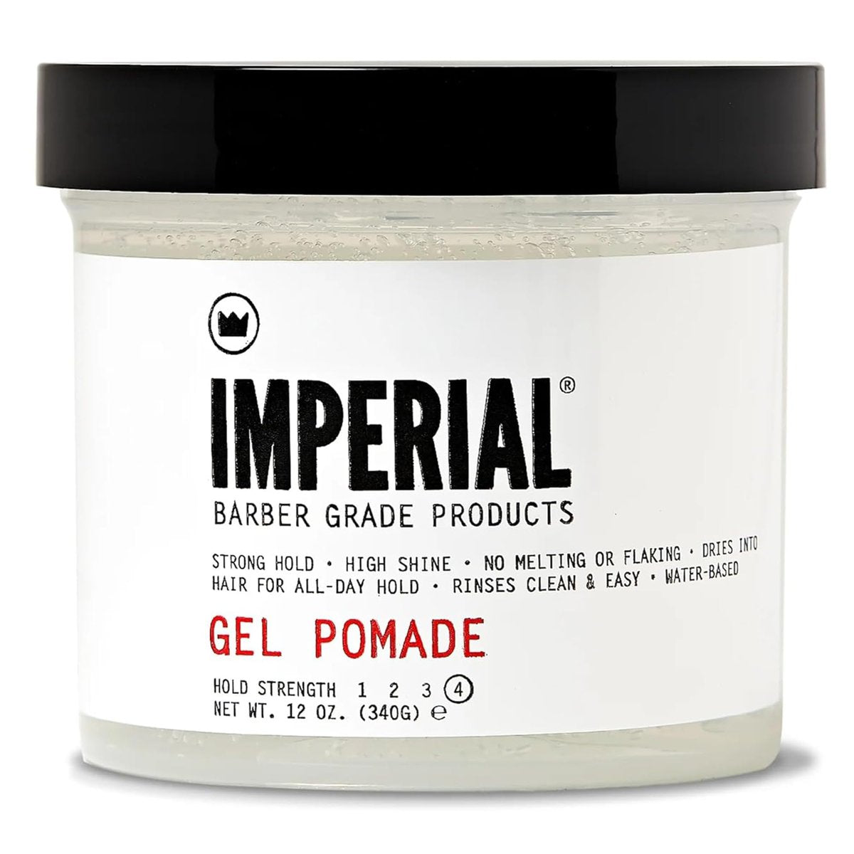 Imperial Barber Grade Gel Pomade - All Day Strong Hold, No Flaking, Water Based - Natural Men's Hair Styling Product 12 oz Avelisse
