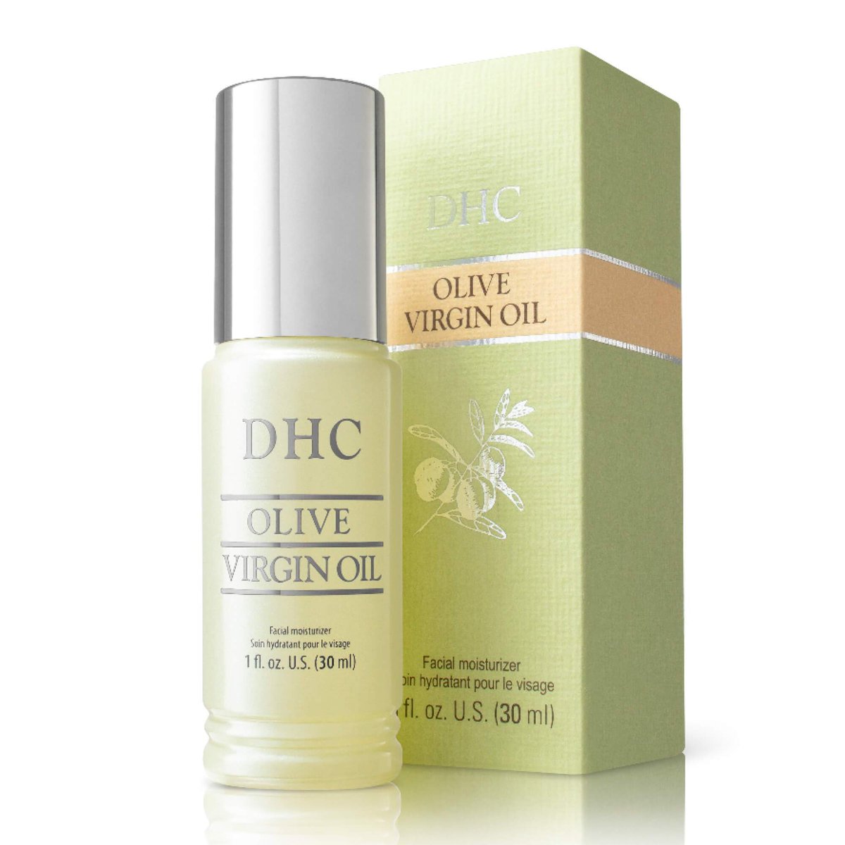 DHC Olive Virgin Oil Facial Moisturizer - Lightweight Hydrating Facial Oil for All Skin Types - Fragrance & Colorant Free - 1 fl. oz. Avelisse