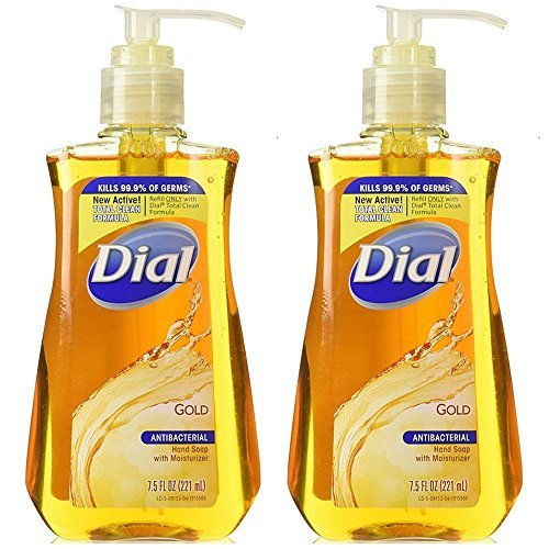 Dial Antibacterial Liquid Hand Soap Gold, 7.5 Fl Oz (Pack of 2) Avelisse