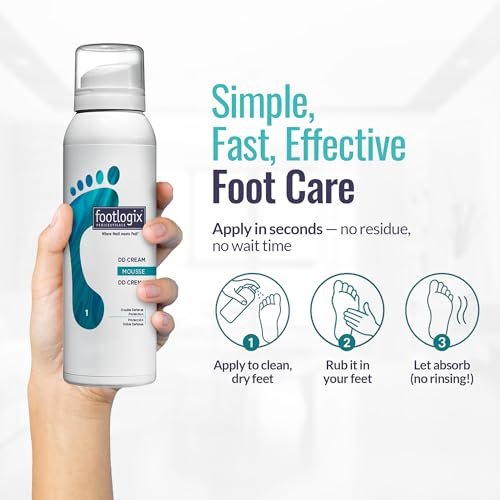 FOOTLOGIX DD Cream Mousse - Intensive Foot Moisturizer for Dry, Cracked Feet - 4.23 oz Avelisse