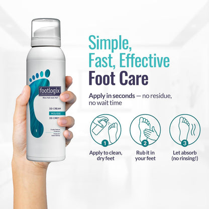 FOOTLOGIX DD Cream Mousse - Intensive Foot Moisturizer for Dry, Cracked Feet - 4.23 oz Avelisse