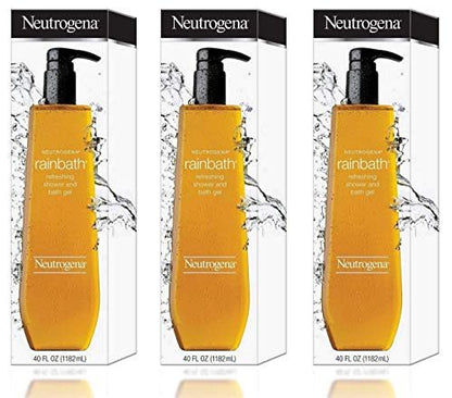 Neutrogena Rainbath Refreshing Shower and Bath Gel - 40 Fl Oz (Pack of 3) - 120 Oz Total, Gentle Body Wash Avelisse