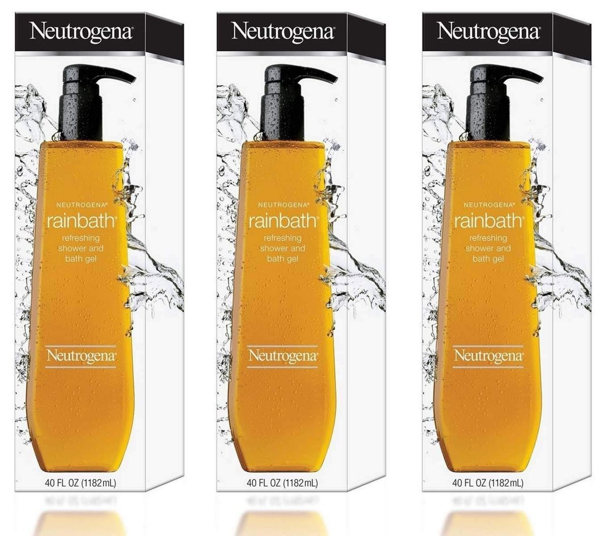 Neutrogena Rainbath Refreshing Shower and Bath Gel - 40 Fl Oz (Pack of 3) - 120 Oz Total, Gentle Body Wash Avelisse