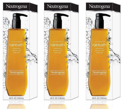 Neutrogena Rainbath Refreshing Shower and Bath Gel - 40 Fl Oz (Pack of 3) - 120 Oz Total, Gentle Body Wash Avelisse