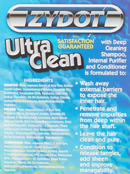 Zydot Ultra Clean Hair Detox Shampoo & Conditioner Kit – Deep Cleansing for Hair Shaft Detox Avelisse
