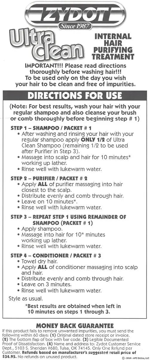 Zydot Ultra Clean Hair Detox Shampoo & Conditioner Kit – Deep Cleansing for Hair Shaft Detox Avelisse