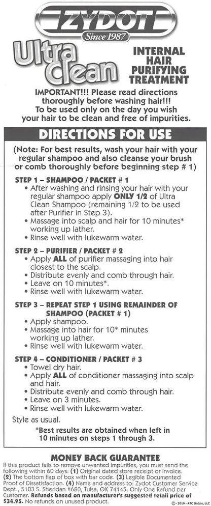 Zydot Ultra Clean Hair Detox Shampoo & Conditioner Kit – Deep Cleansing for Hair Shaft Detox Avelisse