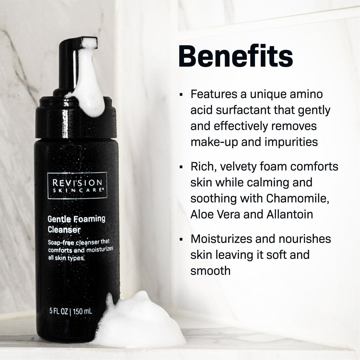 Revision Skincare Gentle Foaming Cleanser – Soap-Free Facial Cleanser & Makeup Remover, Soothing & Moisturizing, 5 fl oz Avelisse