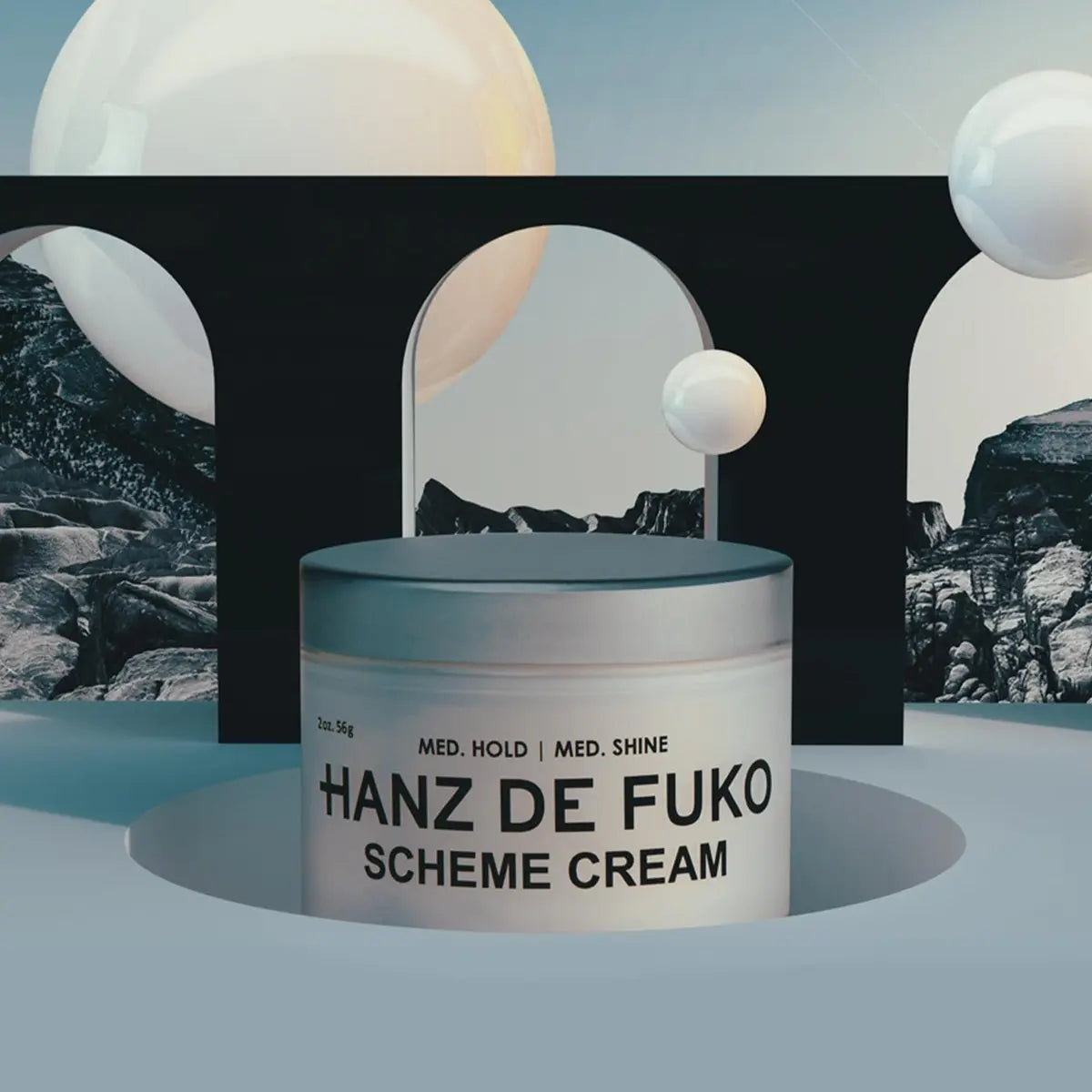 Hanz de Fuko Scheme Cream – Premium Men's Hair Styling Cream, Medium Hold, Natural Shine, 2 oz Travel Size Avelisse