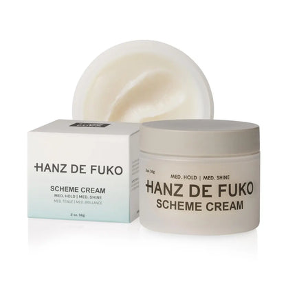 Hanz de Fuko Scheme Cream – Premium Men's Hair Styling Cream, Medium Hold, Natural Shine, 2 oz Travel Size Avelisse