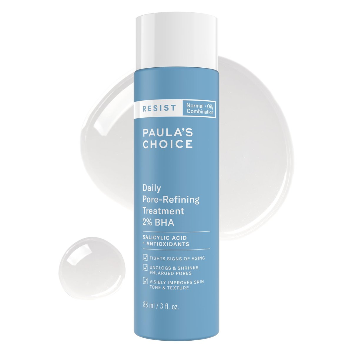 Paula's Choice RESIST Daily Pore Refining Treatment 2% BHA Exfoliant with Salicylic Acid & Hyaluronic Acid - Liquid Exfoliant for Oily, Normal and Combination Skin - 3 oz Avelisse
