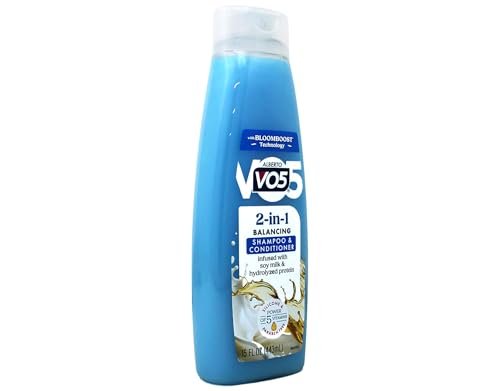 Alberto VO5 2 in 1 Moisturizing Shampoo and Conditioner, Softens and Shines, 12.5 oz Bottles (Pack of 6) Avelisse