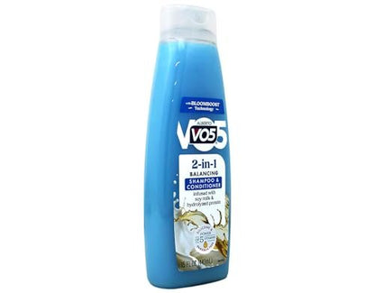 Alberto VO5 2 in 1 Moisturizing Shampoo and Conditioner, Softens and Shines, 12.5 oz Bottles (Pack of 6) Avelisse