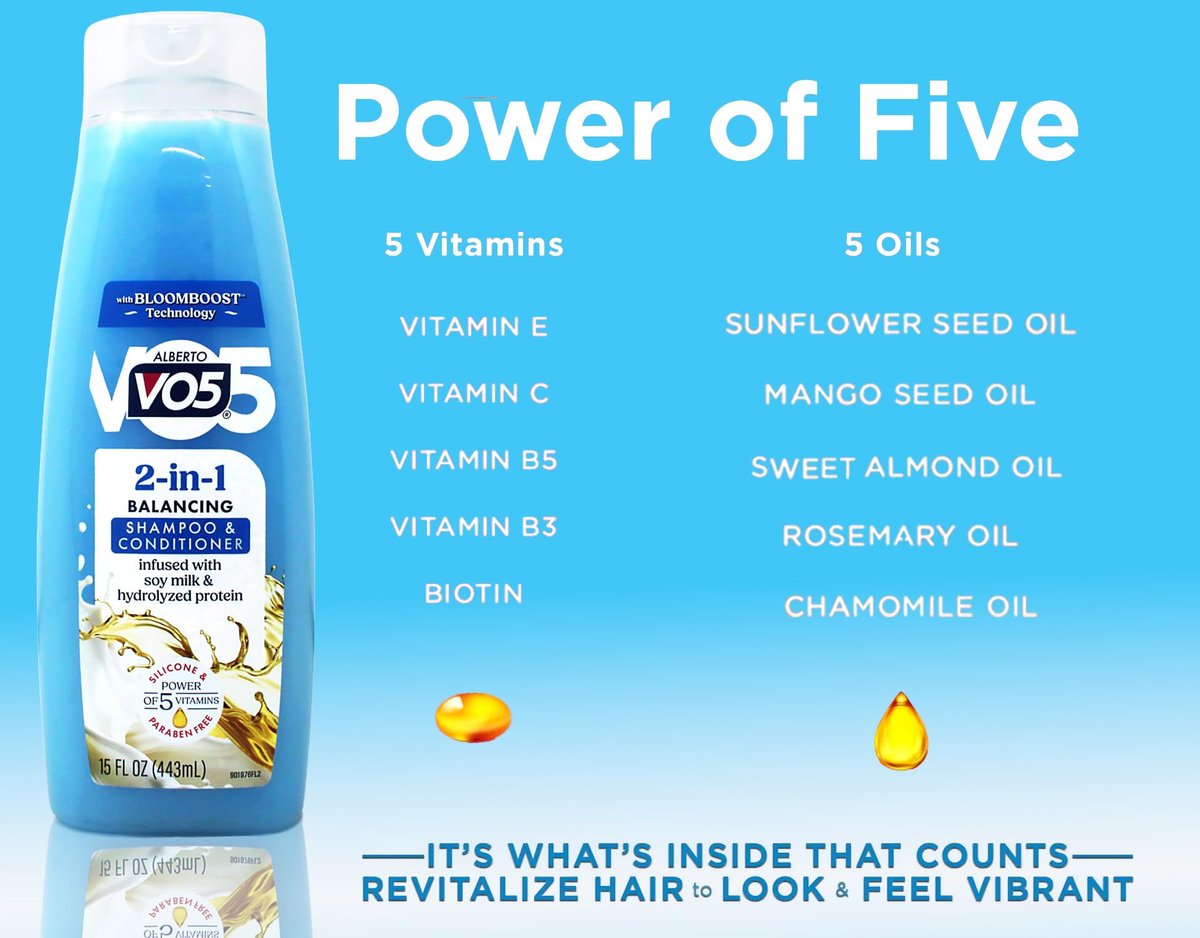 Alberto VO5 2 in 1 Moisturizing Shampoo and Conditioner, Softens and Shines, 12.5 oz Bottles (Pack of 6) Avelisse
