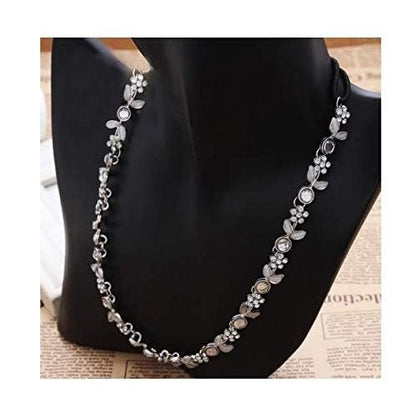JOVANA Silver Rhinestone Flower Hair Band - Elastic Headband for Women, 1 Pack
