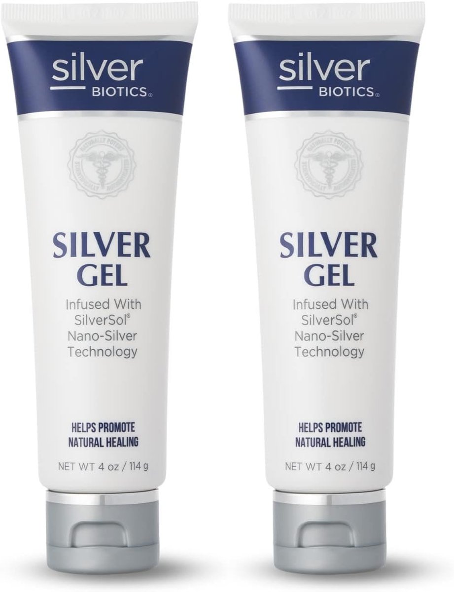 Silver Biotics First Aid Healing & Soothing Gel | Advanced SilverSol Technology | 20ppm | 4 Oz (Pack of 2) Avelisse